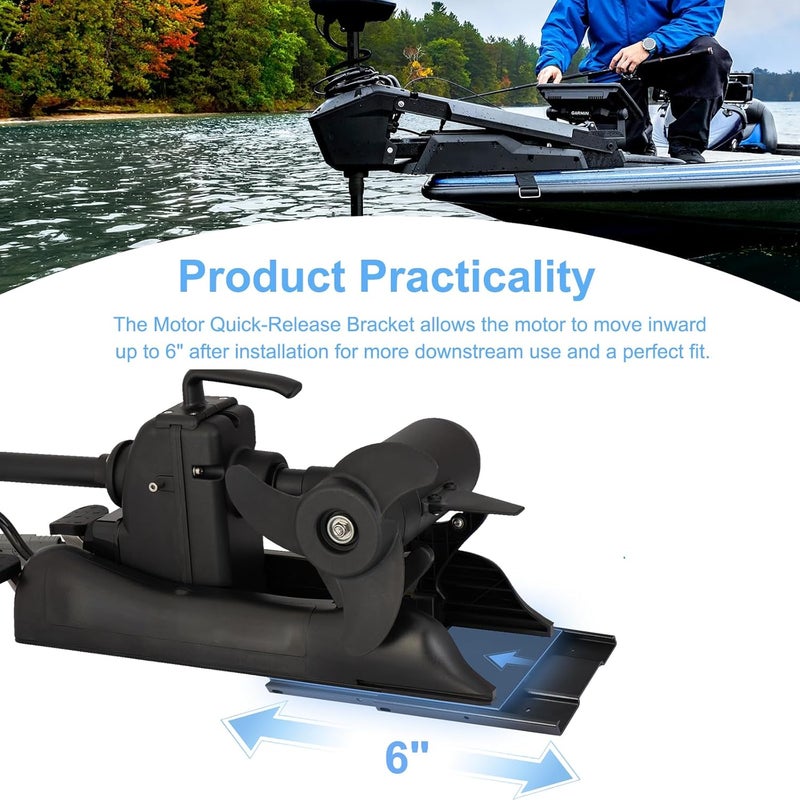 Pilida 1854035 MKA-16-03 Trolling Motor Quick Release Bracket Trolling Motor Mount for Ulterra Terrova PowerDrive,PowerDrive V2,PowerDrive Pontoon and Deckhand 40 Black Aluminum 1854036 - Image 3